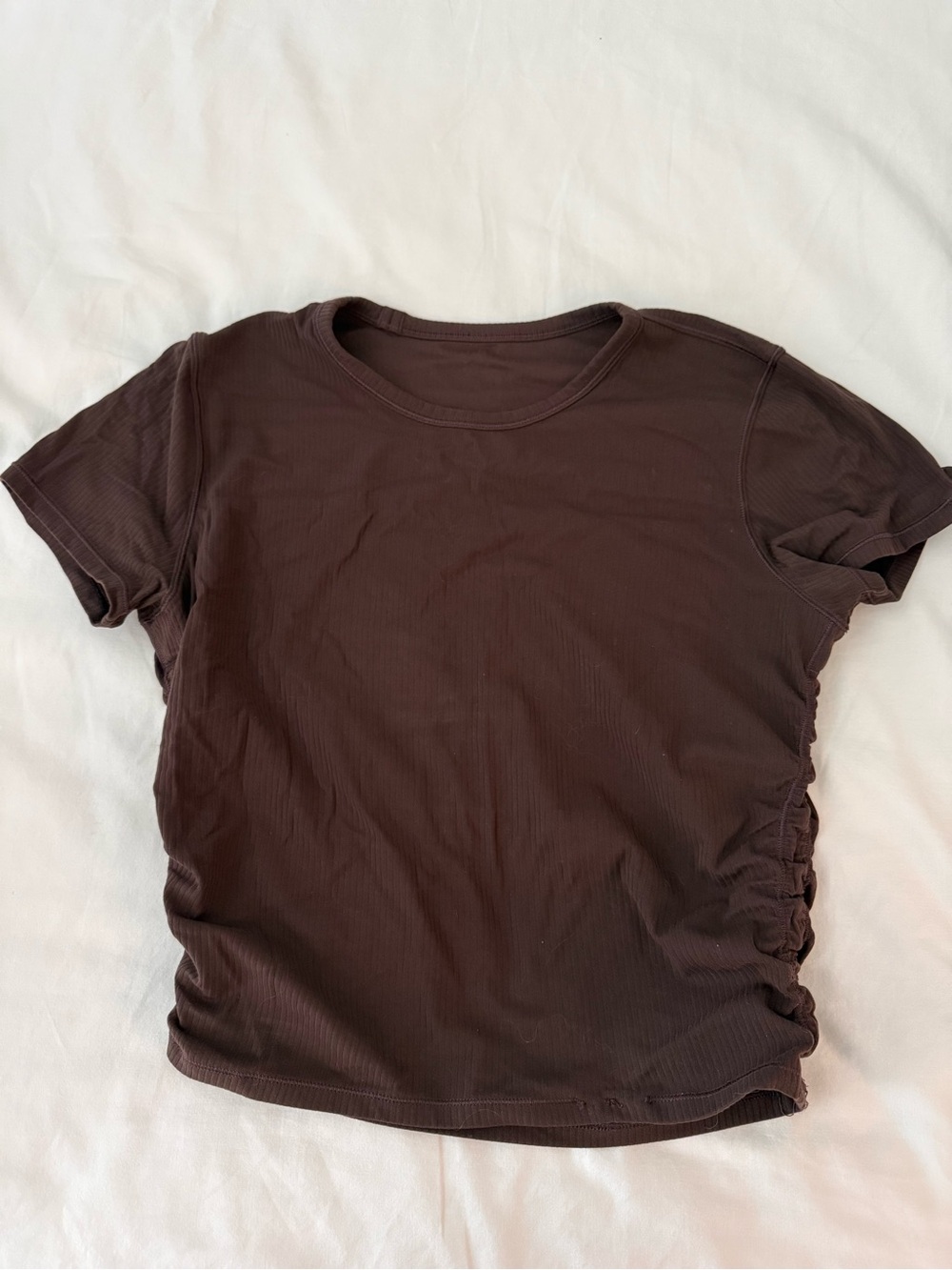 Dark brown rouched shortsleeve